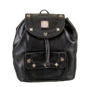 MCM Black Leather Backpack
